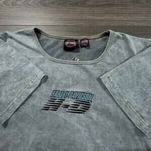 Vintage Harley Davidson Shirt Womens Small Gray Crop Top Harley Haven 90s USA